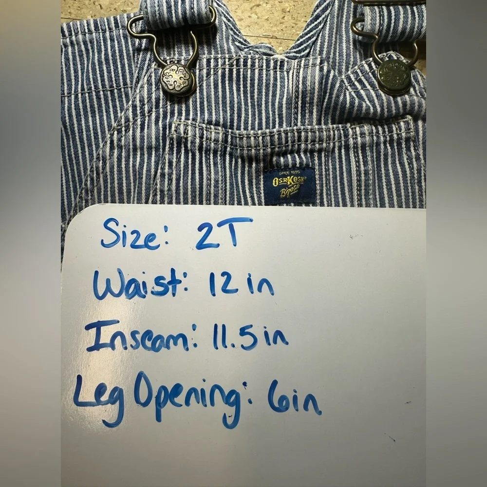 OshKosh B'gosh Blue and White Striped Kids Overalls